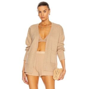 Beige Open-Front Knit Cardigan - Women Sweaters Cardigans